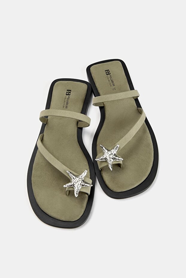 Düz süslemeli sandalet - 3