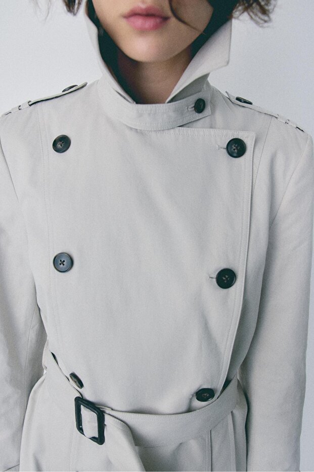 Basic kısa trençkot - 4