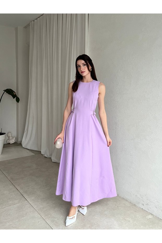 Double Set of Pocketed and Belt Summer Long Dresses