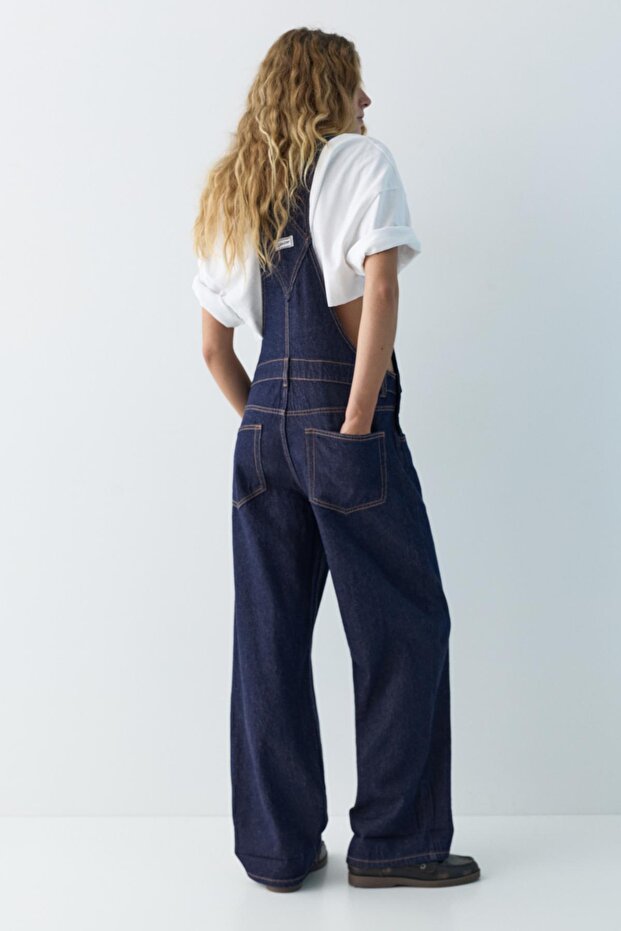 Uzun denim tulum - 5