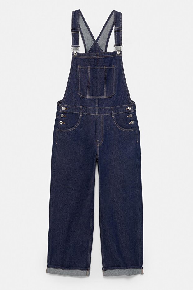 Uzun denim tulum - 7