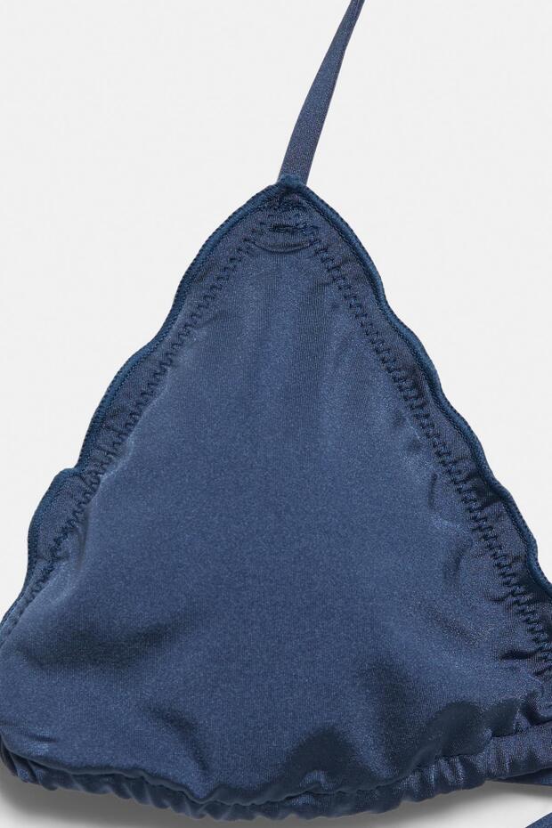 Fırfırlı üçgen bikini üstü - 5