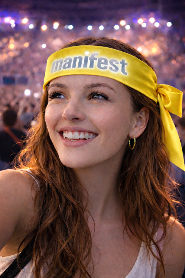Manifest Concert-Specific Reflective Glow-In-The-Dark Fan Silk Bandana Ribbon