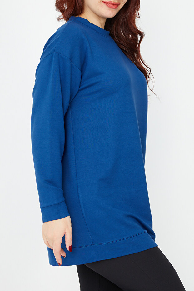 Crew neck basic tunic indigo - 5