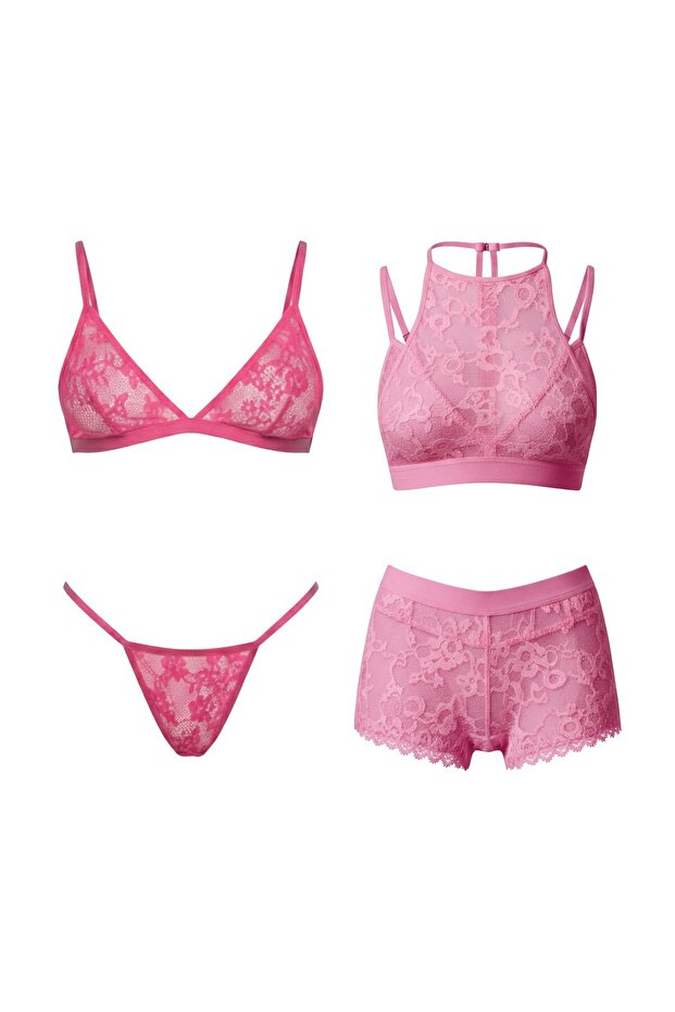 4lü Bralet Set Pembe - 1