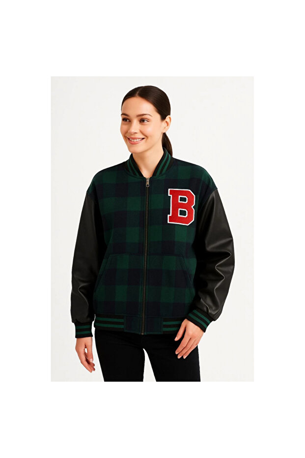 سترة جامعية - كاكي - - 1