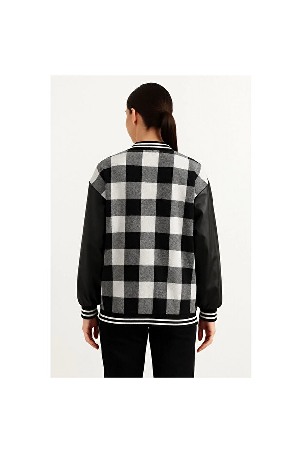 سترة جامعية باللون الرمادي - - 2