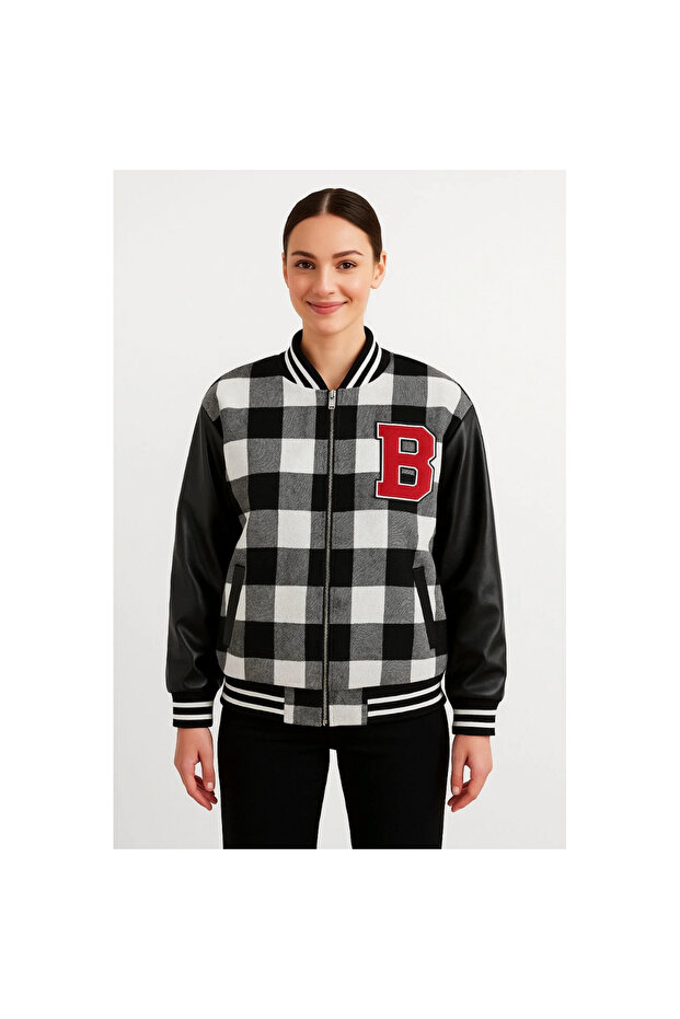 سترة جامعية باللون الرمادي - - 3