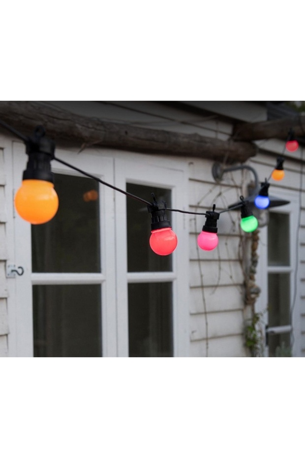 String Lights, Transformerless, 10 m, 20 LEDs Bulb Model, Interconnectable, IP65, Multi - 1