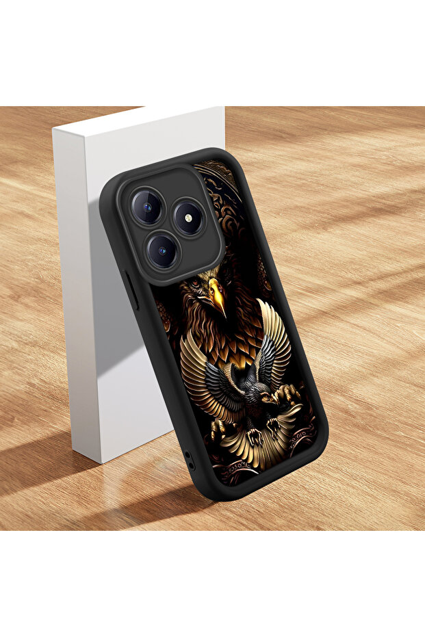 حافظة متوافقة مع هاتف Realme C61، حافظة هاتف رفيعة وناعمة من السيليكون بنمط النسر - 1