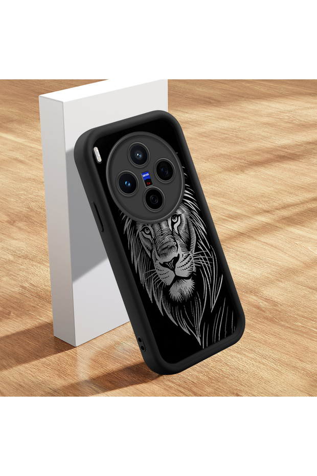 Vivo X300 Compatible Case Slim Soft Silicone Phone Cover Lion Pattern