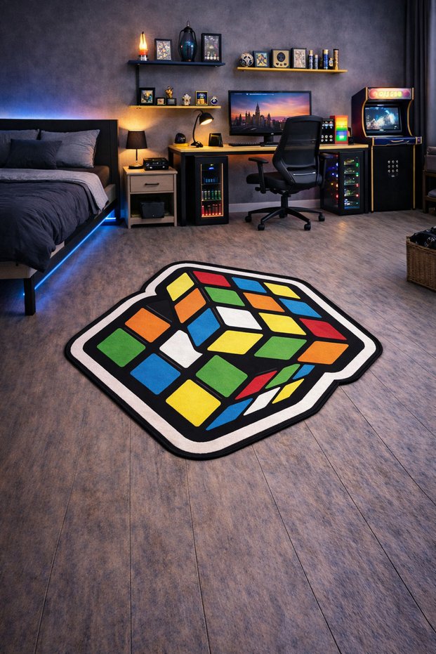 Non-Slip Sole Playstation Xbox Themed Machine Washable Gamer Youth Room Rug 180X180