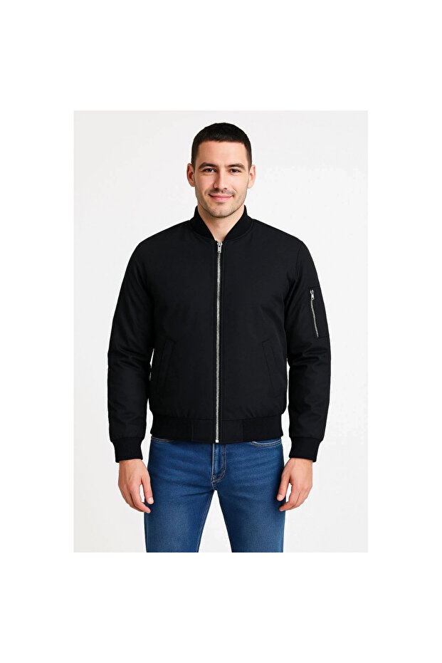 جاكيت بومبر - أسود - - 6