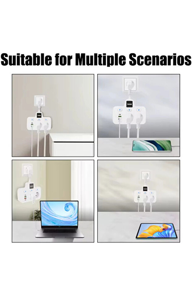 ieg ™   Vtn-503 مقبس حائط محمي من التيار الكهربائي 2x USB 2x مقبس كهربائي من النوع 20 واط - 4