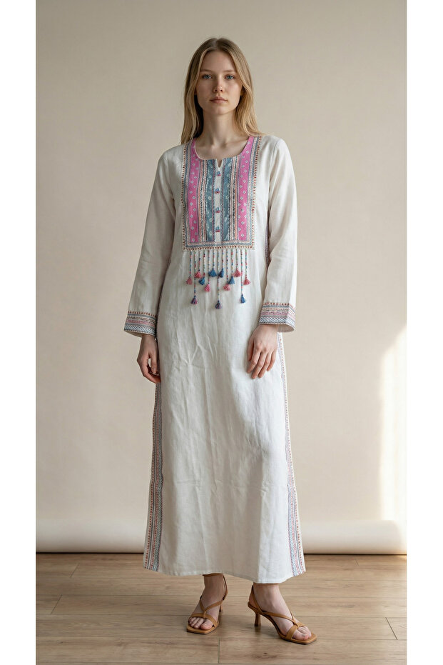 جلابية كتان "أوركيد" (Orchid Linen Jalabiya)