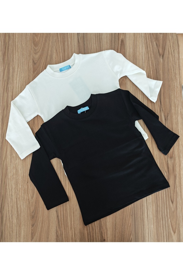 Düz Siyah Pamuklu Basic - 1