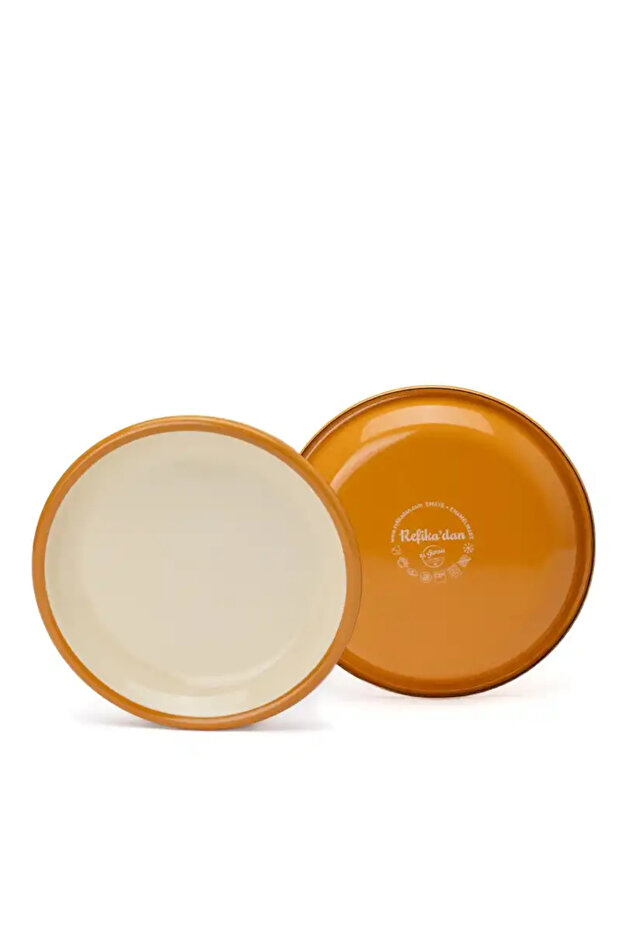 Emaye Tatlı Tabağı Seti 2li - Taş Kordonlu - 1