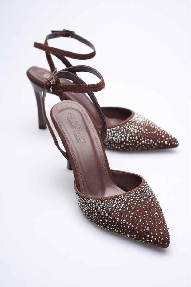Women's Evening Dress Ankle-Tie Pointed Toe 9cm Heeled Shoes