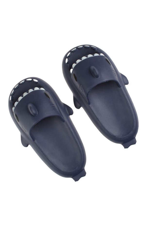 Blue Shark Patterned Flip Flops for Men 34-35