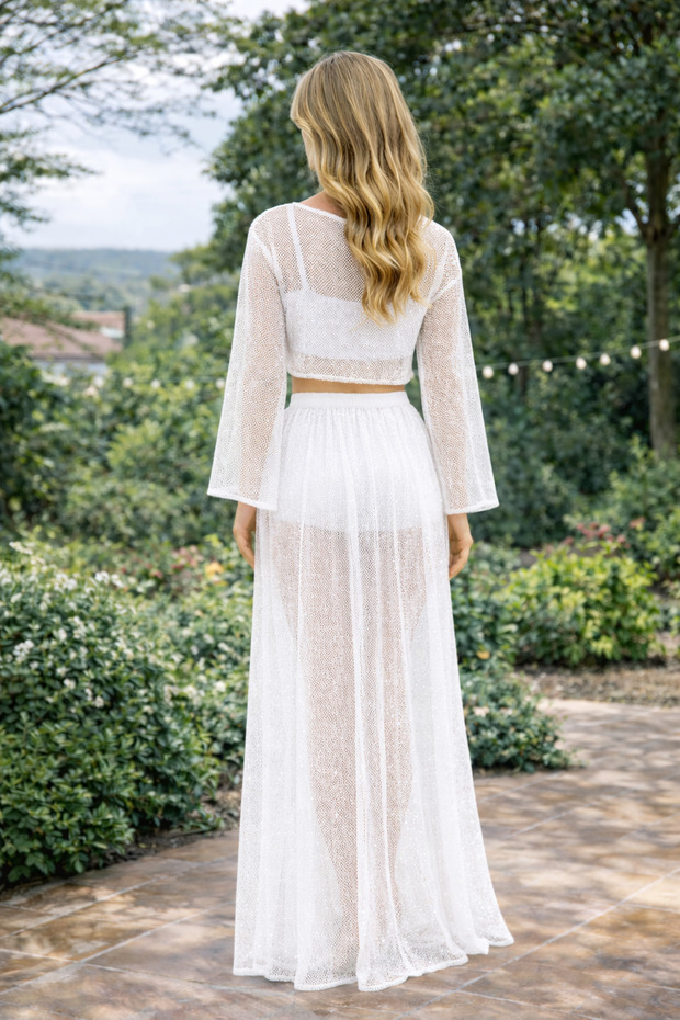 طقم شاطئ شبكي مكون من قطعتين (بدون بطانة) - 2