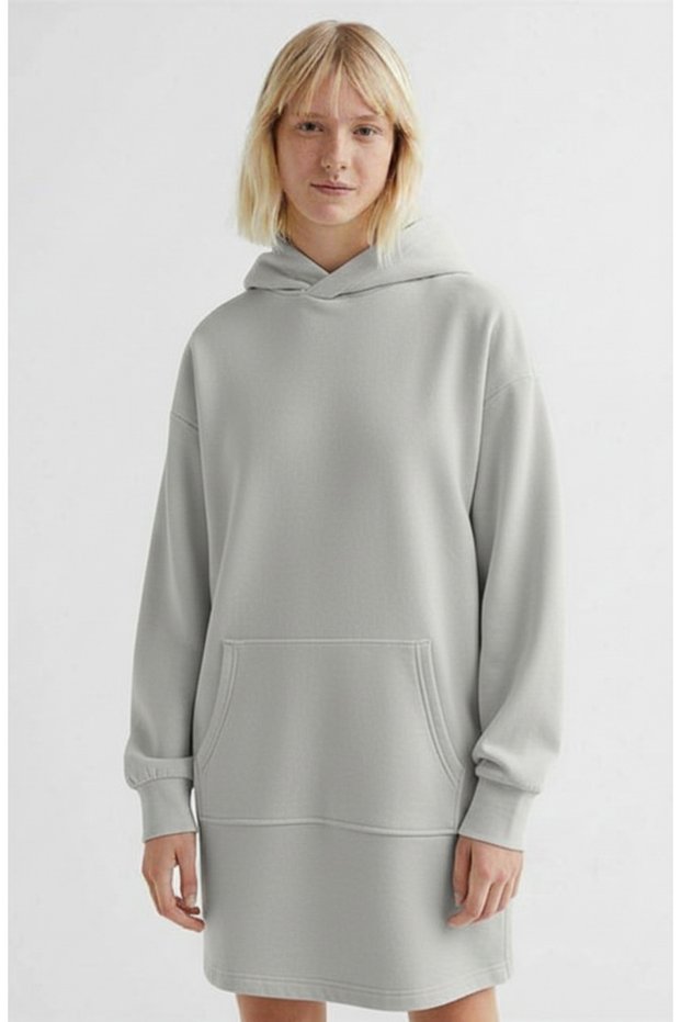 Women's Kangaroo Pocket Hooded Sweat Dress K28 3020