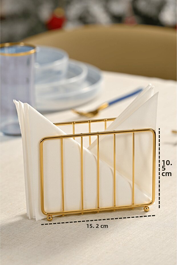 Shiny Gold Cage Napkin Holder Napkin Stand Cafe Restaurant Hotel Decorative Stainless Metal
