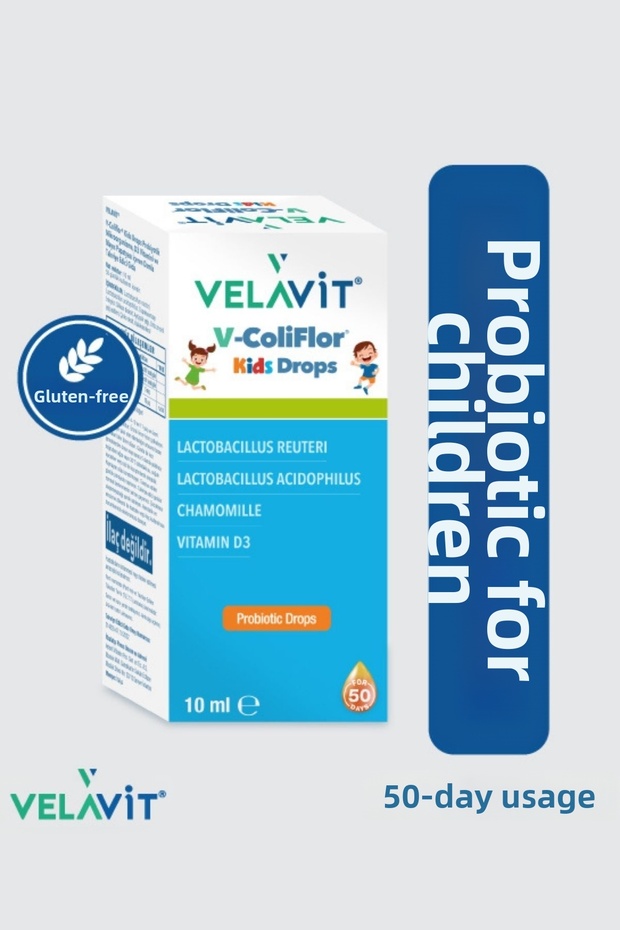 V-Coliflor Kids Drops 800 Million Probiotics 400 Iu D3 May Chamomile-Containing 10 ml for Children