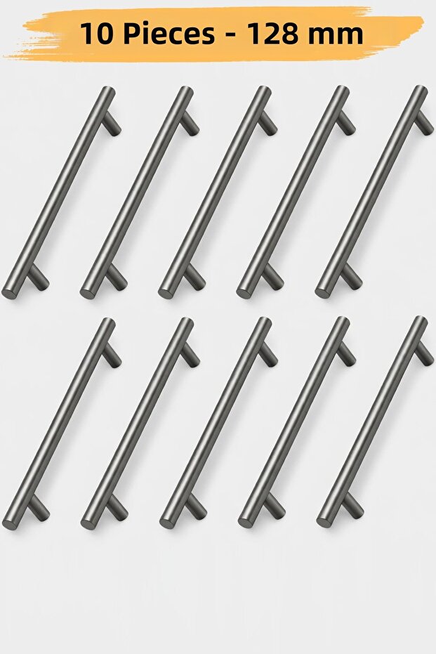 (10 Pieces) Metal Furniture Kitchen Cupboard Drawer Cabinet Handle Handle Handles Titanium Color 128 mm 12.8 C