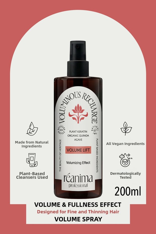 Voluminous Recharge Hair Volumizing Tonic That Adds Volume and Fullness, Leave-In Hair Tonic