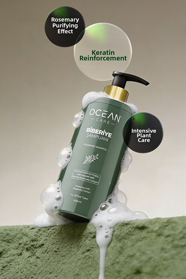 Rosemary Shampoo with Biotin and Argan Extract to Prevent Shedding and Help Fast Growth 400 ml