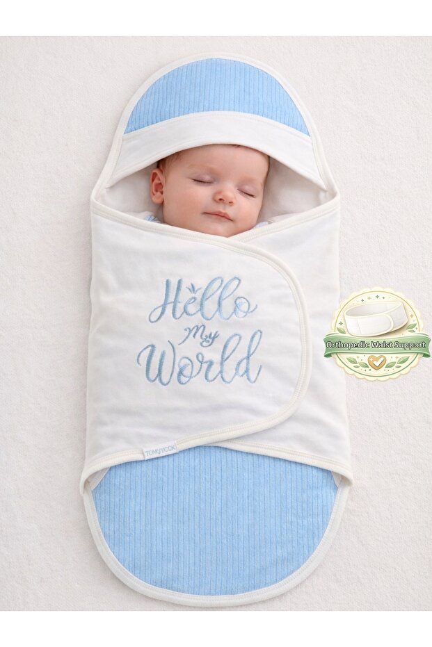 Baby Boy Blanket Sleeping Bag Swaddle 100% Cotton Orthopedic Hospital Release Newborn 0-9 Months