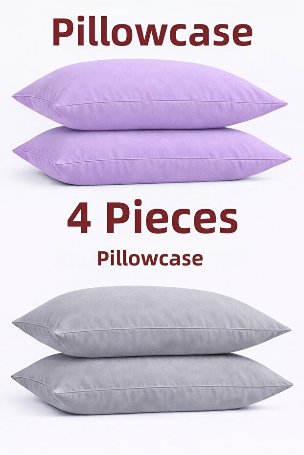 Cotton Pillowcases Lila-Grey 50X70 cm