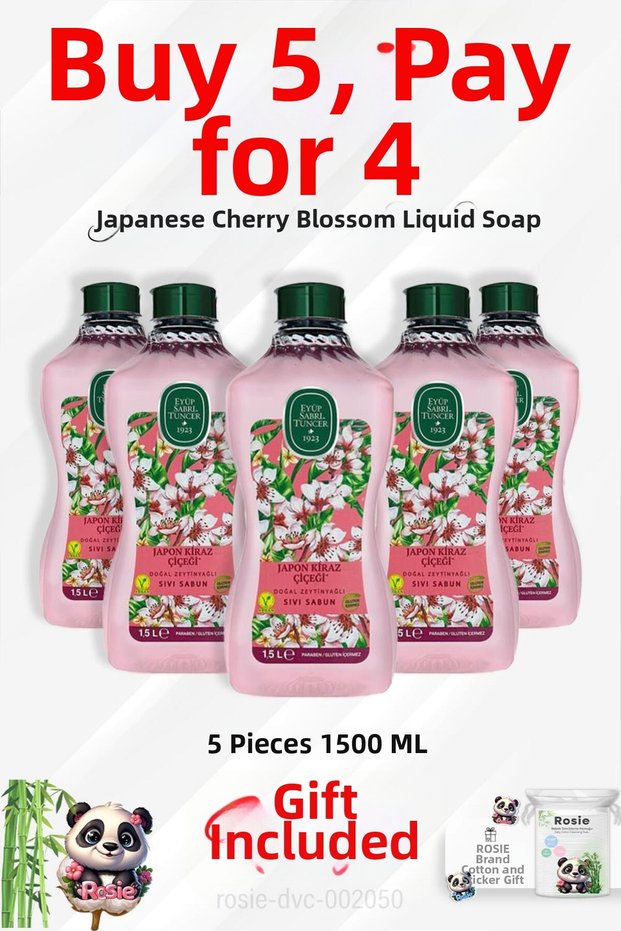 1500 ml Japanese Cherry Blossom - with Olive Oil, Buy 5, Pay 4, Rosie Cotton