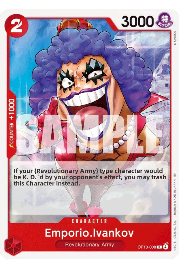 One Piece Emporio.Ivankov Op13-008 Licensed Game Card (En)