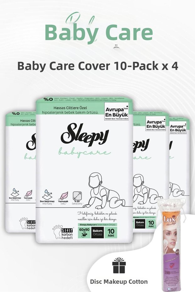 Babycare Baby Care Cover 10 Pieces X 4 Pieces And Disc Cotton 100 Pieces