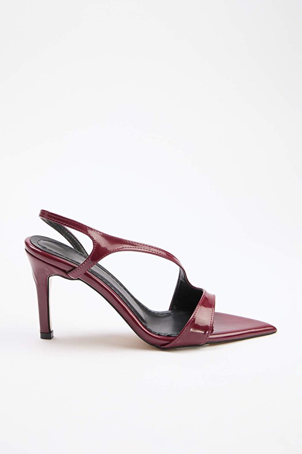 Bordo Rugan 8,5 cm Kadın Klasik Topuklu Ayakkabı TAKSS26TO00001 - 3