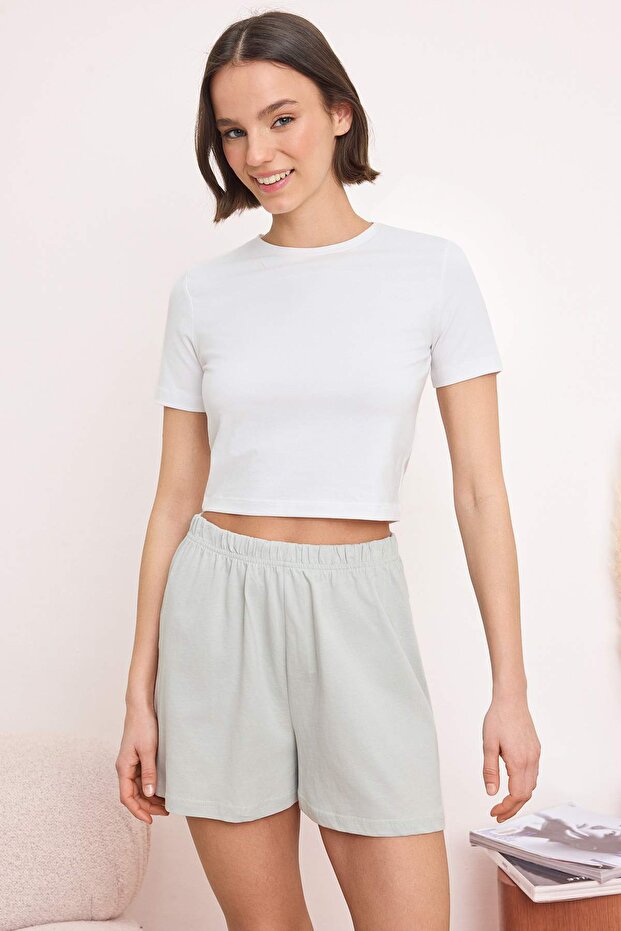Lila-Çok Renkli %100 Pamuklu 3'lü Paket Ekoseli Örme Pijama Altı THMSS25PJ00016 - 4