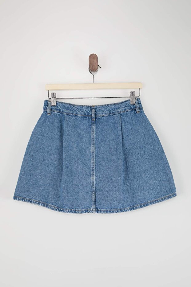 Teen Mavi Mini Denim Şort Etek TWOSS26SR00041 - 4