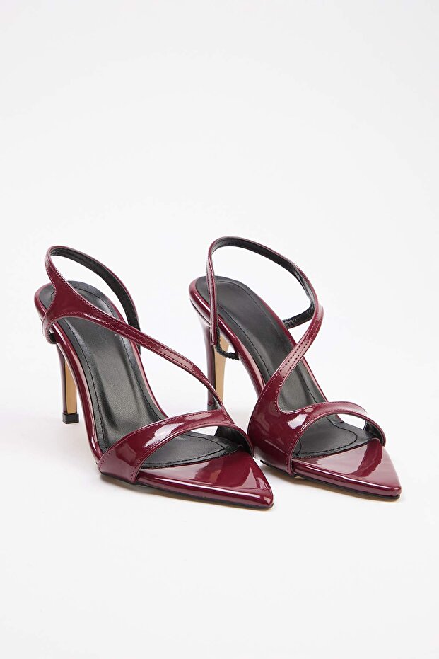 Bordo Rugan 8,5 cm Kadın Klasik Topuklu Ayakkabı TAKSS26TO00001 - 1
