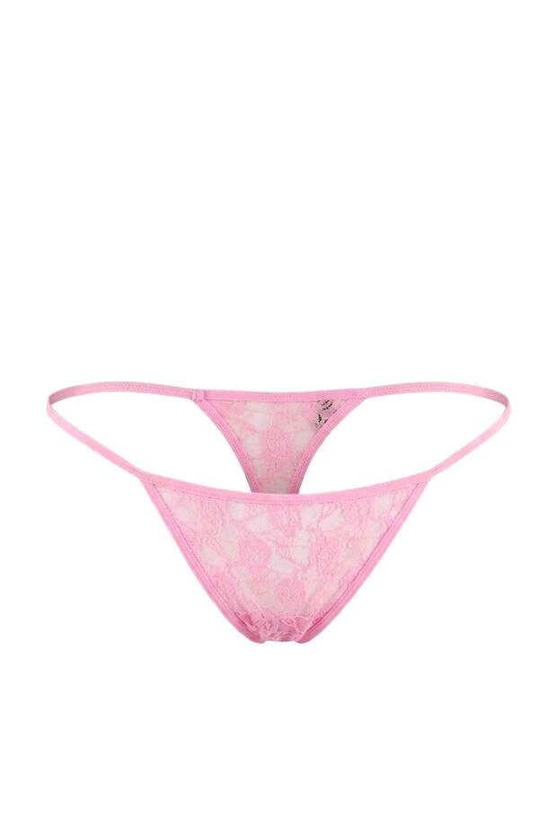 Pembe Dantelli Düğmeli Askılı Kapsız Külotlu Babydoll/Fantezi Gecelik TBBSS26DH00006 - 9