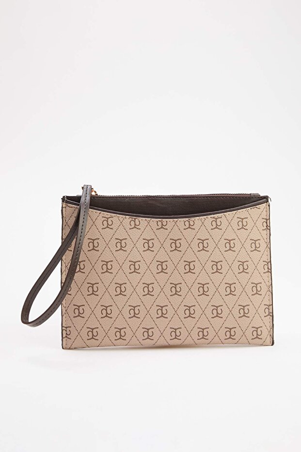 Bej Baskılı Kadın Mini Boy Clutch El Çantası TAKAW26PY00007 - 1