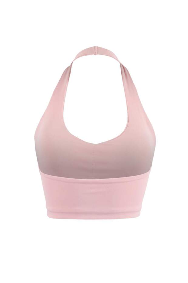 Pembe Büzgü Detaylı Destekli/Şekillendirici Örme Spor Sütyeni THMSS26SS00007 - 7
