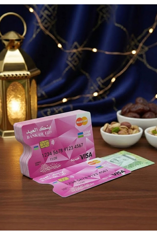 كروت توزيعات عيدية على شكل بطاقة بنك 12 حبة