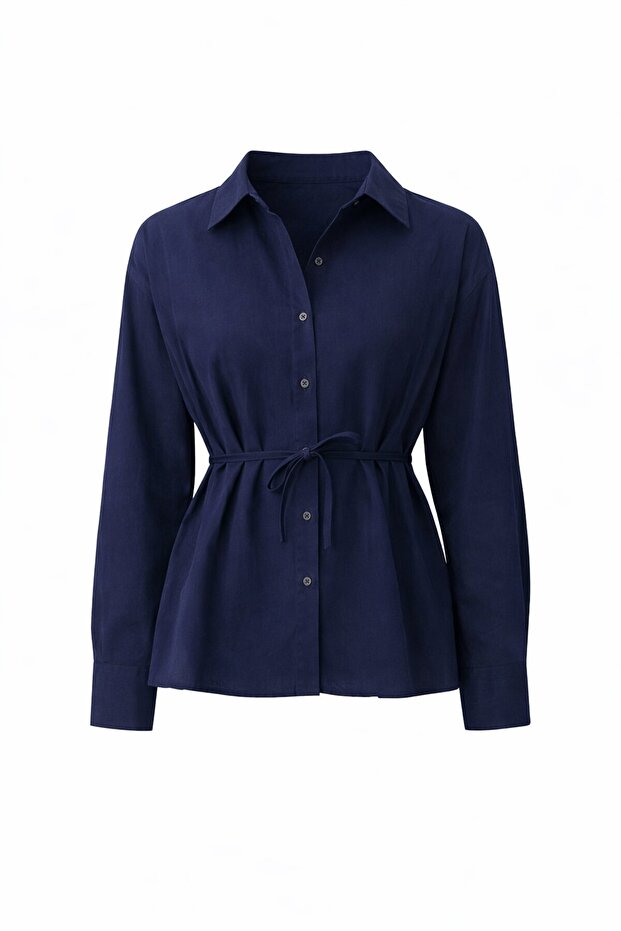 Belden Bağlamalı Gömlek - 5