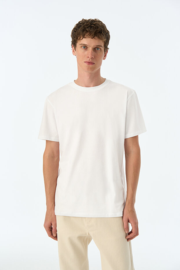 Basic Lightweight T-Shirt - Beyaz - 6