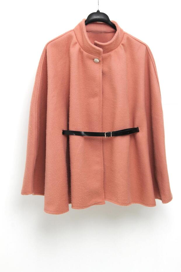 Woman Melton powder poncho
