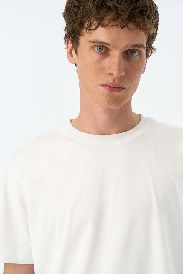 Basic Lightweight T-Shirt - Beyaz - 7