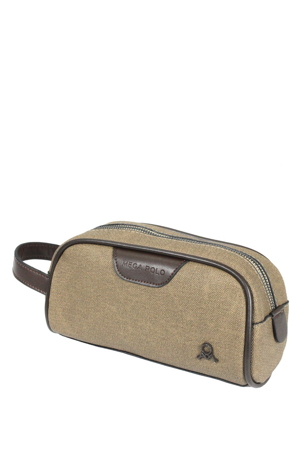 حقيبة يد قماشية M 433 / حقيبة كلاتش / حقيبة مكياج / حقيبة حلاقة بلون بني جملي