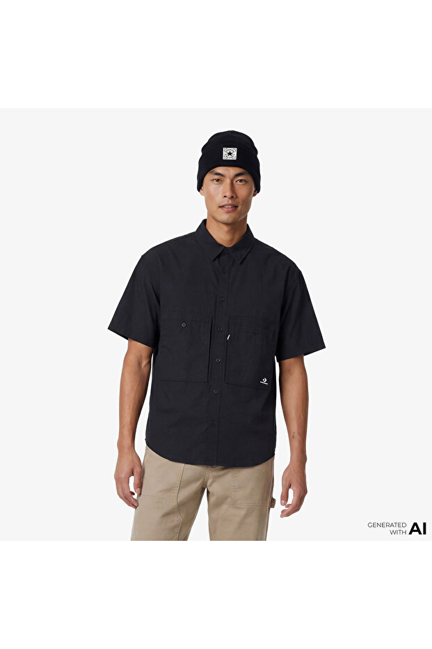 Utility Erkek Siyah Gömlek - 1