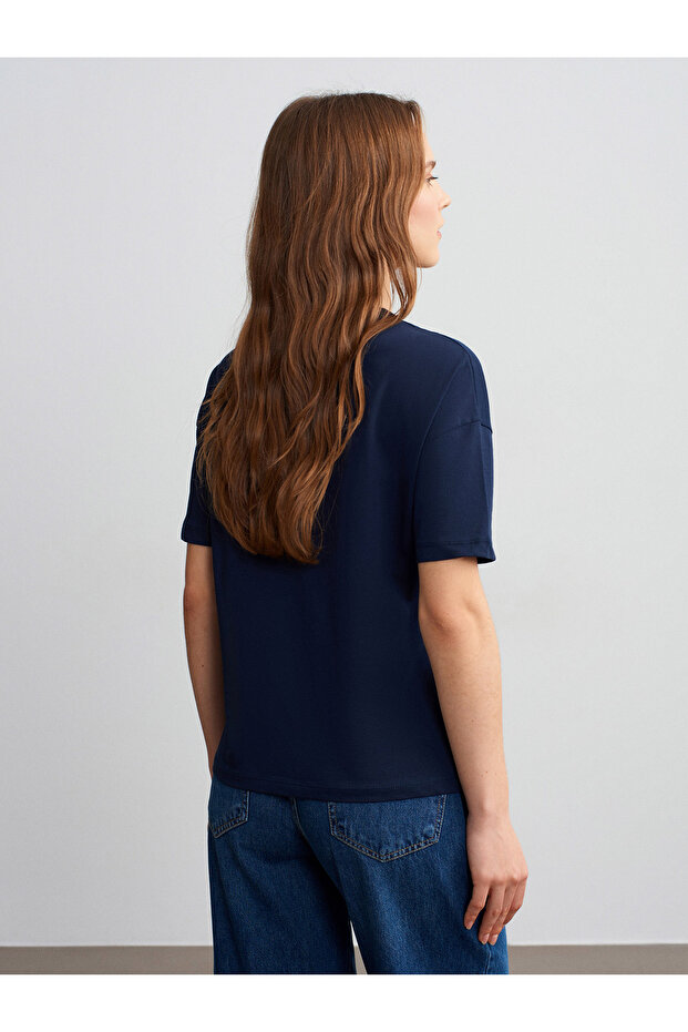 3683 Basic T-Shirt-K.Lacivert - 2